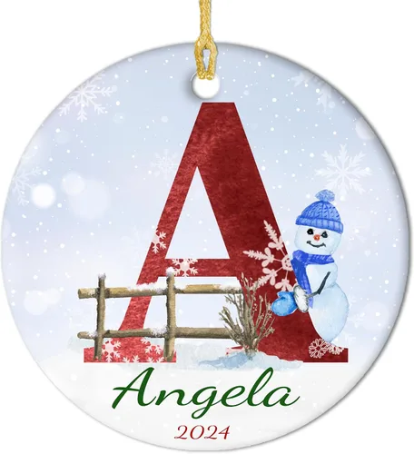 Miniatura 25 de Adornos personalizados para la primera Navidad del bebé 2024 con nombre y texto, adorno de elefante personalizado para bebés recién nacidos