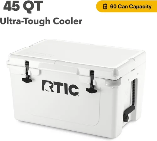 Miniatura 2 de RTIC Caja de hielo portátil con aislamiento duro para playa, bebidas, bebidas, campamento, picnic, pesca, barco, barbacoa Blanco