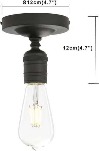Miniatura 2 de Phansthy Lámpara de techo semiempotrada, lámpara industrial vintage cerca del techo, lámpara colgante para dormitorio, cocina, sala de estar