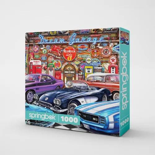 Miniatura 2 de Springbok - Dream Garage - Rompecabezas de 1000 piezas con muscle cars clásicos Multicolor