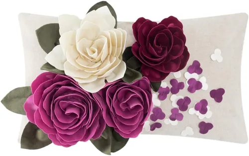Miniatura 10 de KINGROSE Funda de almohada decorativa con diseño de flores 3D para el hogar, funda de cojín cuadrada para sofá, cama, sofá, sala de estar, 18 x 18