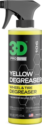 3D Desengrasante Amarillo – Spray limpiador de llantas y neumáticos sin ácido para polvo de frenos, suciedad y abrillantadores de neumáticos –