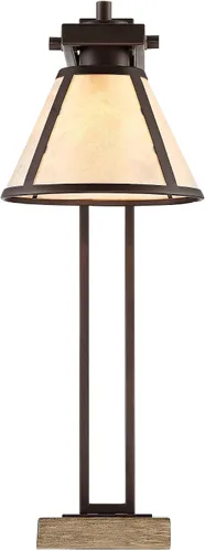 Miniatura 9 de Franklin Iron Works Maricopa - Lámpara de mesa rústica de escritorio con USB y toma de corriente alterna en la base de 21.25 pulgadas, pantalla