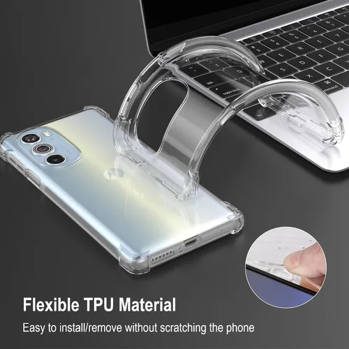 Miniatura 6 de Cresee Funda para Motorola Edge Plus 2022/Edge Plus 5G UW 2022, funda transparente con parachoques de esquina reforzado, ajuste delgado, funda