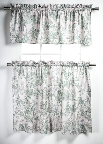 Miniatura 57 de Maison d' Hermine Juego de cortinas de cocina para ventanas, juego de cortinas de cocina 100% algodón, cenefas para el hogar [2 niveles
