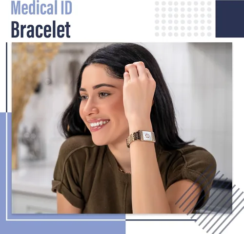Miniatura 3 de Divoti Alpha - Pulsera unisex de acero inoxidable con alerta médica para todos ajustable talla única
