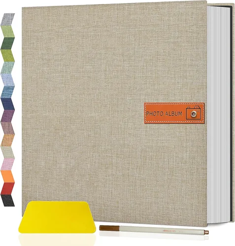Miniatura 52 de Popotop Álbum de fotos grande autoadhesivo 4x6 5x7 8x10, álbum de recortes DIY, libro de fotos, regalos para mamá, familia, bebé y boda, con Azul