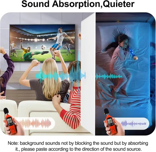 Miniatura 6 de Paquete de 18 paneles acústicos, insonorizantes, absorben el sonido, de alta densidad, tratamiento acústico para estudio en casa y decoración