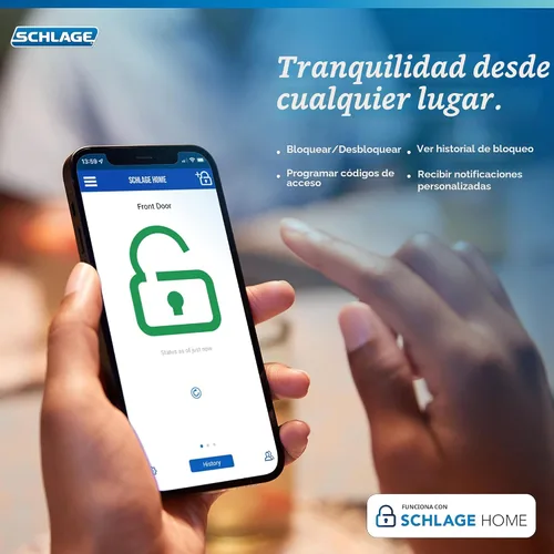 Miniatura 10 de Schlage - Cerradura inteligente Wi-Fi de codificación con borde Camelot en bronce envejecido