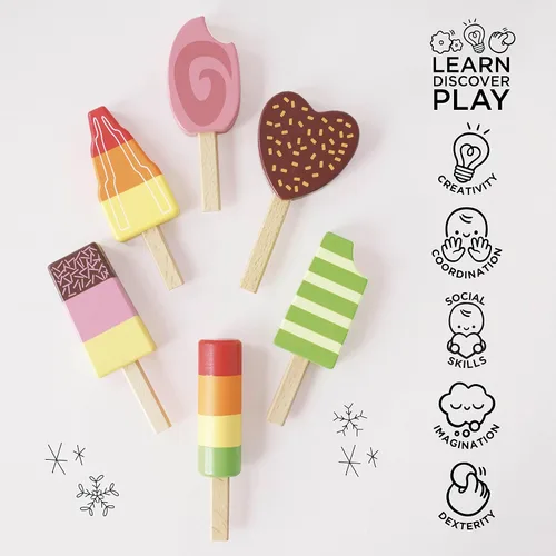 Miniatura 4 de Le Toy Van Honeybake Collection - Juego de paletas de hielo, juguetes de madera de primera calidad para niños a partir de 3 años (TV284)