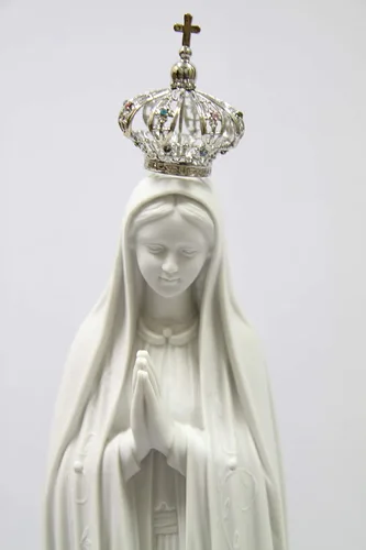 Miniatura 4 de Vittoria Collection 28 pulgadas Nuestra Señora de Fátima con corona de metal joya Virgen María estatua italiana escultura hecha en Italia