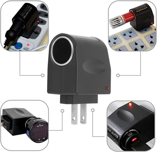 Miniatura 3 de Convertidor universal de CA a CC, 1500mA 1.5A 240V AC a 12V DC adaptador de enchufe de encendedor de cigarrillos de coche, inversores de potencia