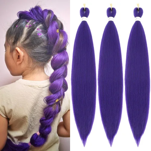Miniatura 25 de Cabello trenzado preestirado de 26 pulgadas, 8 paquetes 1B, trenzas bohemias de ganchillo con textura Yaki suave para mujeres negras, no tóxico