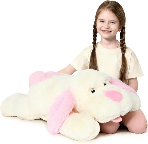 MorisMos Animales de Peluche de Perro Gigante, Perro de Peluche Grande de 31 pulgadas, Almohada Suave de Cachorro Grande de Peluche, Regalos para