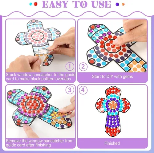 Miniatura 5 de VBS 2026 Escuela Dominical Cross Craft Kits para niños Vbs Cristiano Religioso Jesús Iglesia Belén Adornos de verano Artesanías para el aula