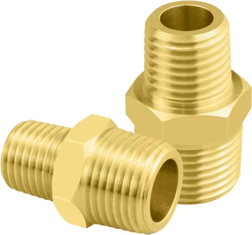Miniatura 8 de SDTC Tech Paquete de 2 accesorios de tubería de latón 1/4 NPT rosca macho a 1/8 NPT macho adaptador reductor de rosca macho conectores de pezón