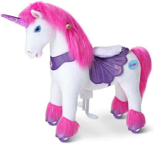 Miniatura 20 de PonyCycle Caballo para montar en pony avanzado modelo Y de peluche marrón juguete de caballo de montar tamaño 3 para edades 3–4, caballo balancín