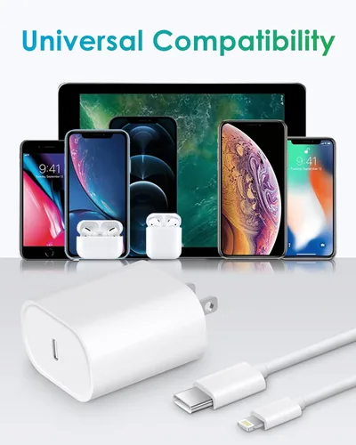 Miniatura 8 de CXX Cargador rápido i teléfono, bloque USB C de 20 W con cable de 6 pies compatible con IP 14/14 Pro/14 Plus/14 Pro Max/13/13 Mini/13 Pro/13 Pro