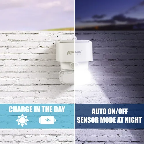 Miniatura 5 de Wagan EL8569 2000 lúmenes luz solar de pared solar al aire libre luz LED impermeable sensor de movimiento luces de seguridad brillante solar