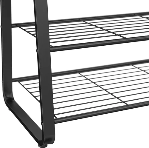 Miniatura 5 de ClosetMaid Zapatero de 3 niveles, marco de metal, estantes de alambre, asiento de madera, entrada, pasillo, sala de estar, organizador de vestíbulo
