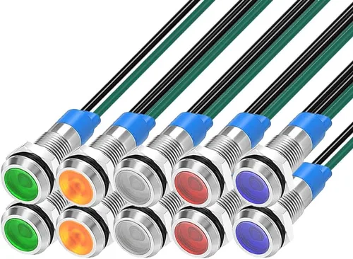 Miniatura 9 de Gebildet Juego de 5 luces LED de 6 mm, 3V-4.5V-5V-6V-7.5V-9VDC, impermeables, para señalización, piloto, salpicadero, direccionales, para auto