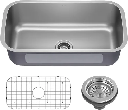 Miniatura 12 de Kraus Premier KBU17 Fregadero de cocina de acero inoxidable de calibre 18, de un tazón, de montaje por debajo para barra de cocina, 35.56 cm