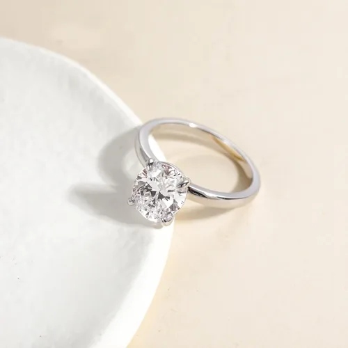 Miniatura 2 de EAMTI - Anillos de compromiso de plata de ley 925de 3quilates con circonia cúbica de corte ovalado, anillos de promesa de boda para mujer