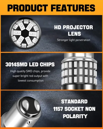 Miniatura 57 de 1156 Bombillas LED Ámbar Amarilla Luz de Señal de Giro 400% de Brillo 1141 1003 7506 Bombillas LED P21W Usadas para Luces Intermitentes Luz Trasera