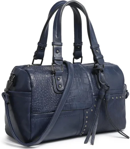 Miniatura 11 de Dasein Bolso para mujer de cuero vegano suave, diseño de barril, grande, tipo "hobo", con asa superior, bolso de trabajo, de mano, de hombro