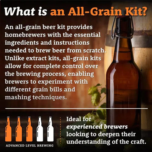 Miniatura 3 de My Brew Supply Kit de elaboración de trigo americano Trigo americano y malta Pilsner Grano de caramelo Kent Goldings & Columbus Pellet Hops