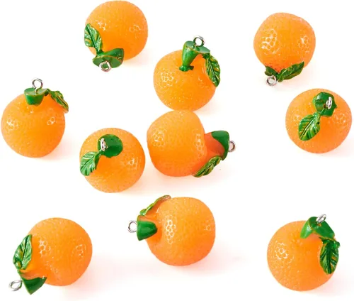 Miniatura 12 de Craftdady Colgantes colgantes de frutas, lindos colgantes de resina para alimentos, colgantes de manzana, naranja, piña, fresa, encantadores dijes
