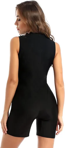 Miniatura 3 de Traje de baño deportivo de una pieza con cremallera y cuello alto para mujer