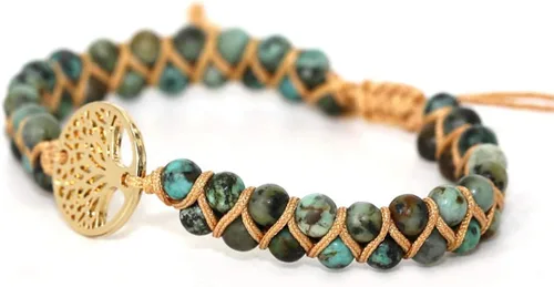 Miniatura 58 de ZOSOJONA - Pulseras bohemias hechas a mano de piedra natural, que dan vuelta, con cuentas de cristal de turquesa