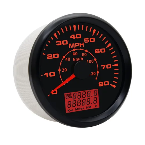 Miniatura 9 de KAOLALI Velocímetro GPS de 85 mm 0-120 km/h 0-80 MPH Odómetro de velocidad con calibre de retroiluminación de 8 colores para motocicleta, coche