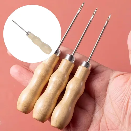Miniatura 4 de Bstinay Herramienta de reparación de zapatos de costura de punzón de costura manual 5X para reparación de costura de cuero DIY