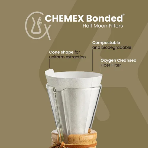 Miniatura 2 de Chemex Filtro adherido - Media Luna - 100 ct