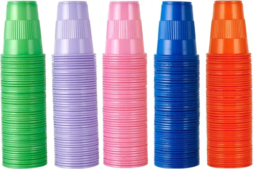 Miniatura 10 de Lilymicky Paquete de 500 Vasos de Plástico de 3 oz para Fiestas, Vasos de Baño Desechables en Colores Variados que se Pueden Usar para Degustar