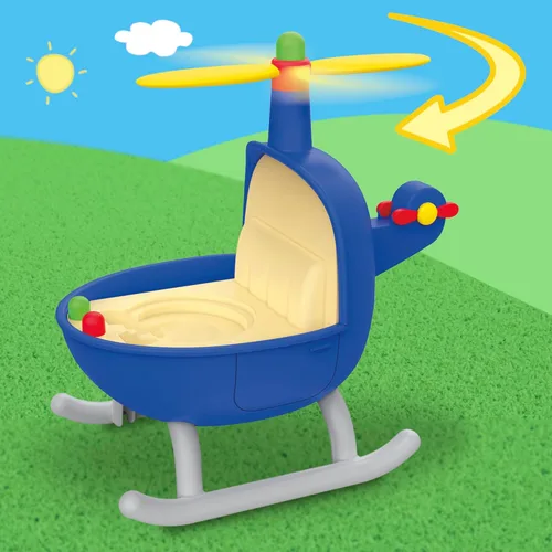 Miniatura 6 de Peppa Pig Peppa's Little Vehicle Playset para niñas y niños, incluye helicóptero, cámper y automóvil, y juego de 5 figuras, juguetes preescolares, a