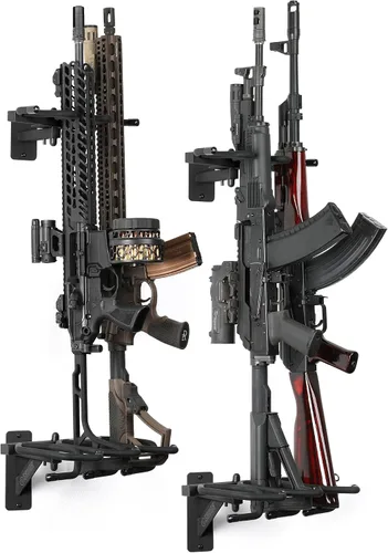 Miniatura 12 de Savior Equipment Soporte de Pared para Rifles Montado en la Pared Táctico para Escopetas Carabinas Armas de Fuego Exhibidor de Armas Independiente