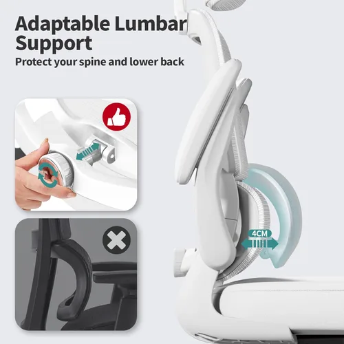 Miniatura 4 de TRALT Silla de oficina ergonómica, silla de escritorio de malla para el hogar de 330 libras, sillas de escritorio de oficina con ruedas, cómodas