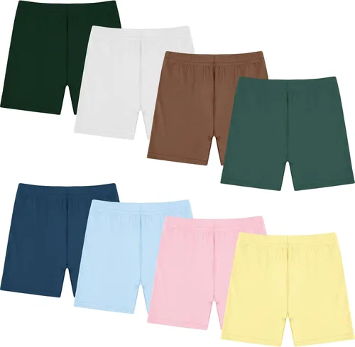 Boyiee Paquete de 8 pantalones cortos de baile para niñas, pantalones cortos de ciclismo para danza, gimnasia, yoga, seguridad activa debajo del