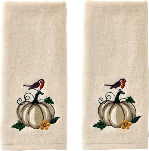 Miniatura 8 de SKL Home Juego de 2 toallas de mano bordadas con corona de otoño y Acción de Gracias, 100% algodón, decoración para baño, cocina, bar y regalo
