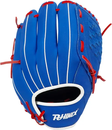 Miniatura 3 de PHINIX Guantes de béisbol juveniles de piel de cerdo múltiples estilos de 11 a 12 pulgadas Azul real