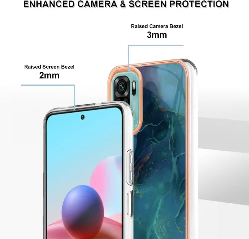 Miniatura 4 de XYX Funda compatible con Xiaomi Redmi Note 10s, galvanizado mármol TPU delgado cuerpo completo elegante funda protectora a prueba de golpes