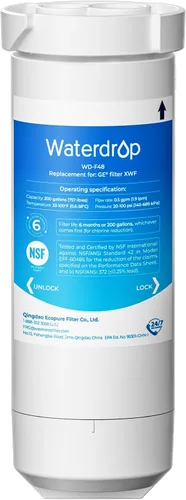 Waterdrop XWF - Reemplazo para refrigerador GE® XWF, filtro de agua GE® XWF, WR17X30702, 1 filtro (No XWFE®)