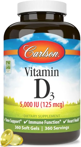 Miniatura 5 de Carlson Labs Vitamina D3 5000 UI Geles blandos, 120