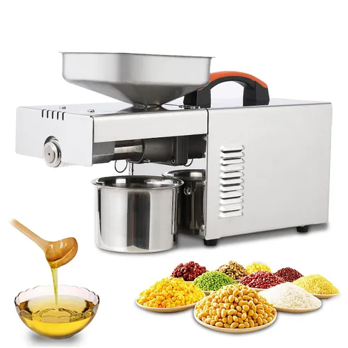 Máquina de prensa de aceite de 900 W, extractor automático de prensa de aceite eléctrico frío y caliente, acero inoxidable 304, ideal para prensar