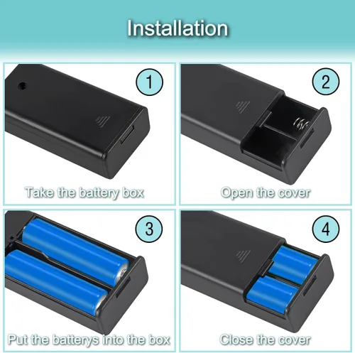 Miniatura 5 de 5 piezas Soporte de caja de batería de 2 AA con enchufe USB hembra 2 AA Caja de batería de alimentación con interruptor de encendido/apagado