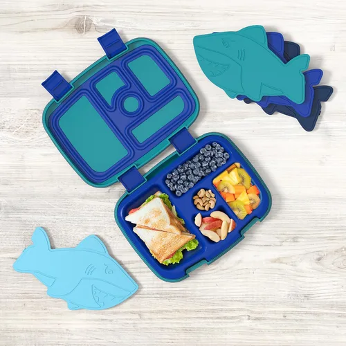 Miniatura 2 de Bentgo Buddies - Paquetes de hielo reutilizables delgados para cajas de almuerzo, bolsas de almuerzo y enfriadores - Paquete de 4 multicolor Tiburón
