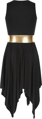 Miniatura 69 de easyforever Vestido de baile sin mangas con bloques de color para mujer, alabanza litúrgica, ropa de baile lírico, vestido de bata de adoración